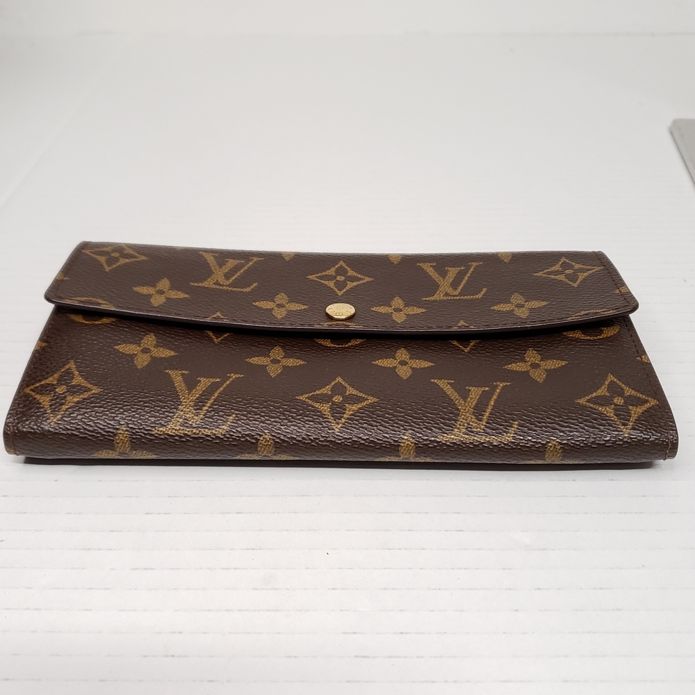 Authentic Louis Vuitton Monogram Sarah Wallet Brown Canvas Long Wallet - Picture 6 of 13